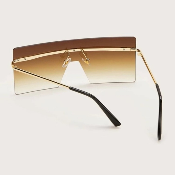 Rimless brown large sunglasses - Picture 4 of 5